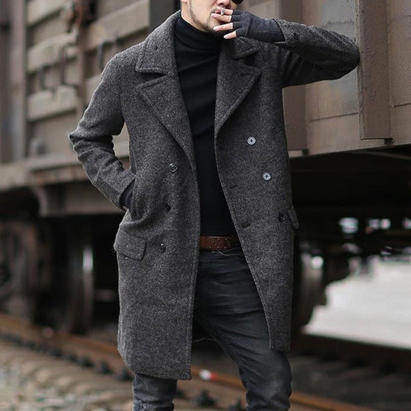 Men's Wool Coat Elegant Modern Style