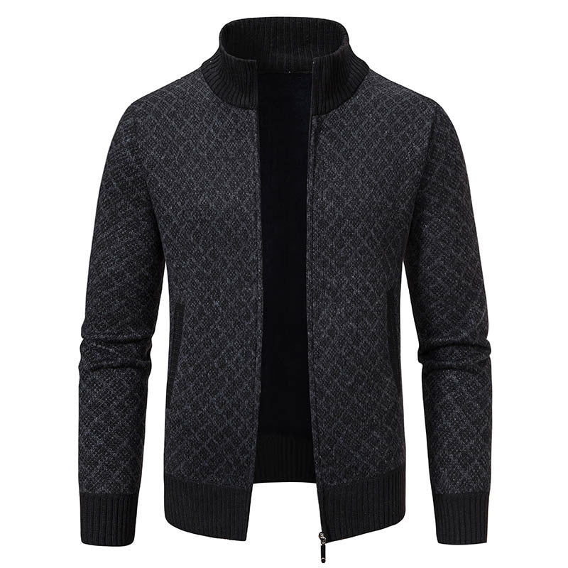 Stylish Men's Checkered Jacket with Zipper