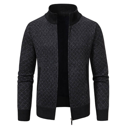 Stylish Men's Checkered Jacket with Zipper