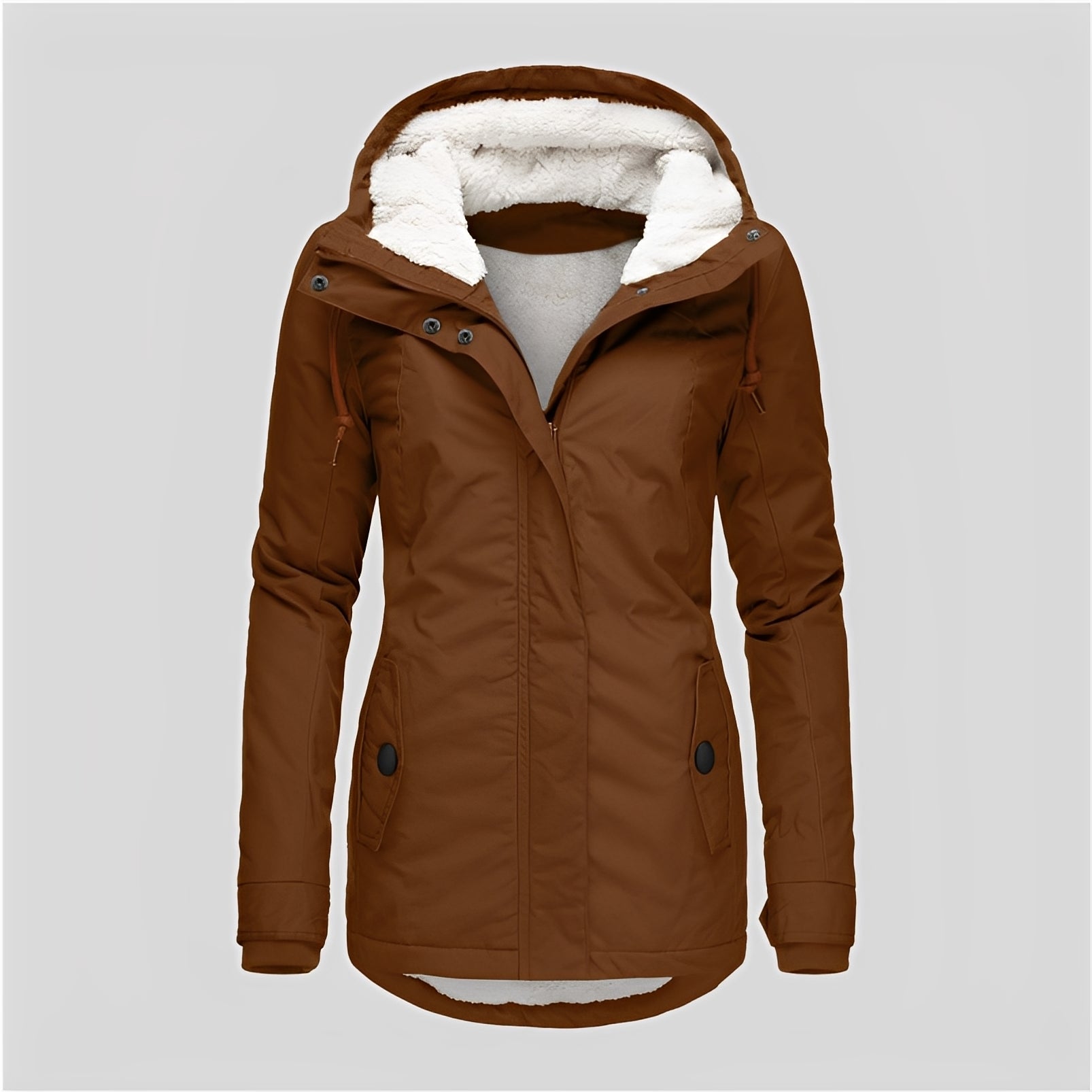 Damenschutzjacke Warm Plüsch Kapuze Winter - IdealeKleiden