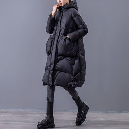 Women's Hooded Coat Large Pockets Comfortable