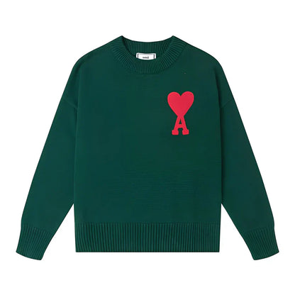 Einfacher Bestickter Pullover Herren
