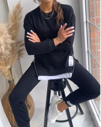 Fashionable Two-Piece Set Sweater Pants