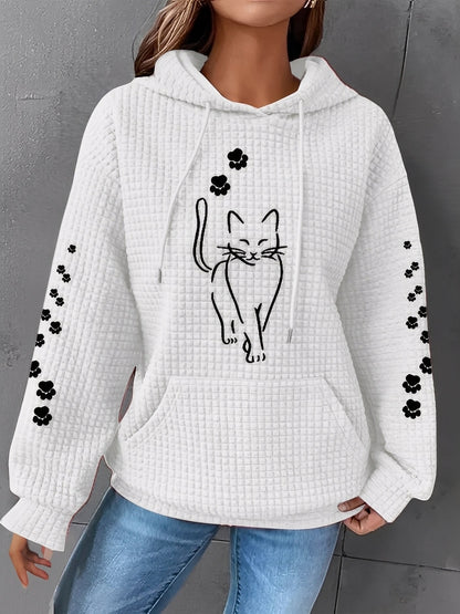 Stylische Damenjacke | Bedrucktes, Weiches Sweatshirt Kapuze - IdealeKleiden