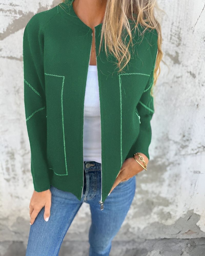 Women's Sporty Zip-Up Bomber Jacket