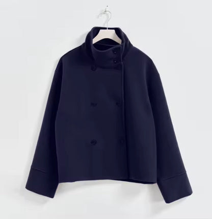Elegant Coat Asymmetrical Modern Collar