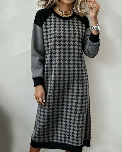 Dress Round Neck A-line Colorful