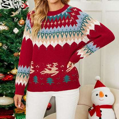 Comfortable Knit Crew Neck Sweater for Women