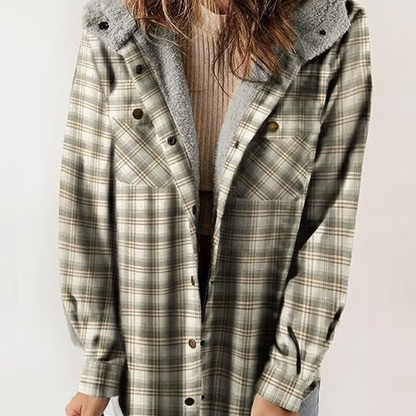 Checked autumn jacket Casual Hooded