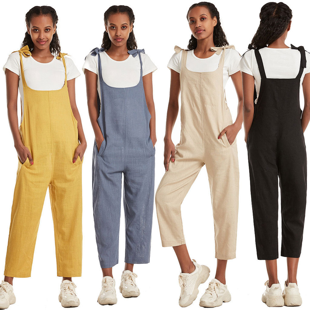 Damen Overall Modern Mit Taschen Verstellbar - IdealeKleiden