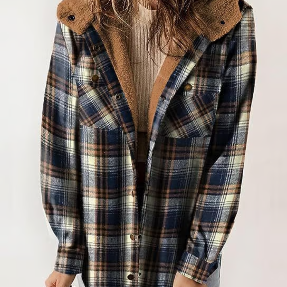 Checked autumn jacket Casual Hooded