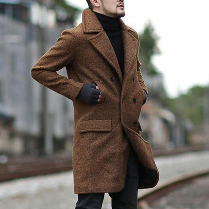 Men's Wool Coat Elegant Double-Breasted
