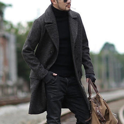 Men's Wool Coat Elegant Double-Breasted