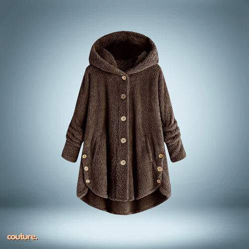 Snuggly Teddy Jacket with Buttons and Hood