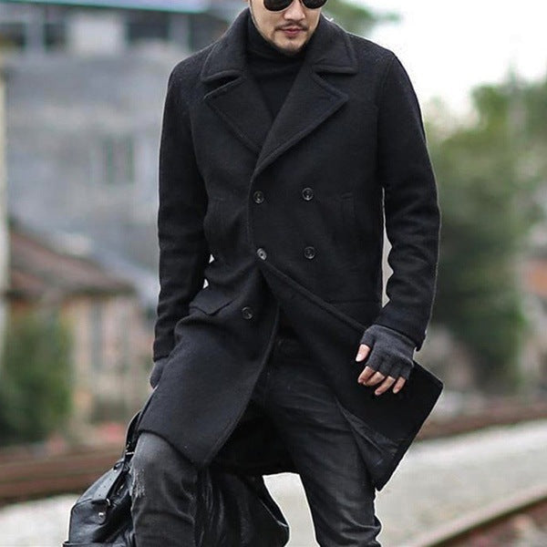Men's Wool Coat Elegant Double-Breasted