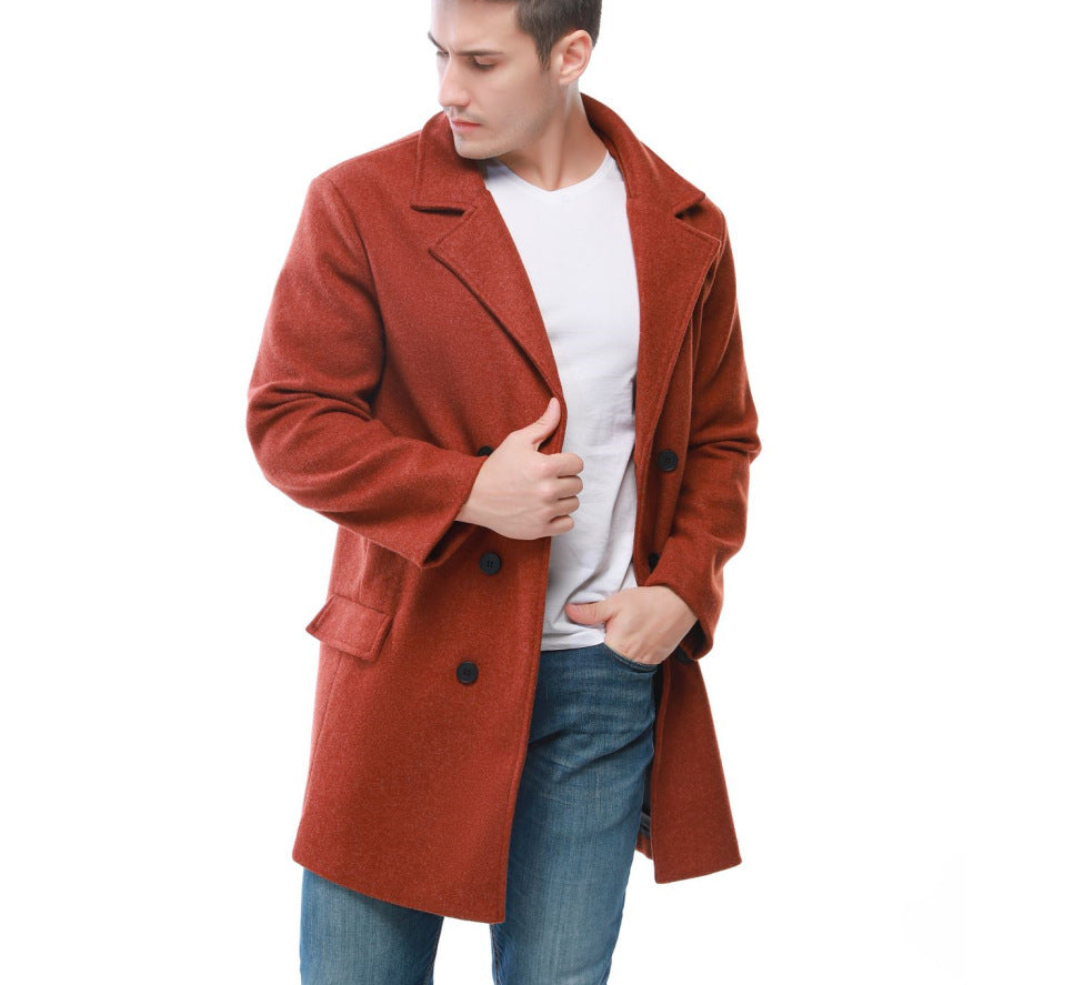 Men's Wool Coat Elegant Double-Breasted