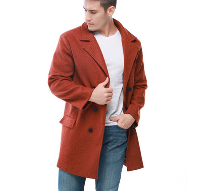 Men's Wool Coat Elegant Double-Breasted