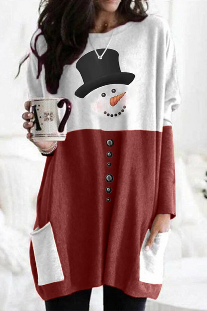 Christmas Dress Patchwork Print Women's Party