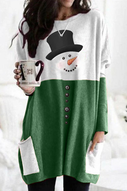 Christmas Dress Patchwork Print Women's Party