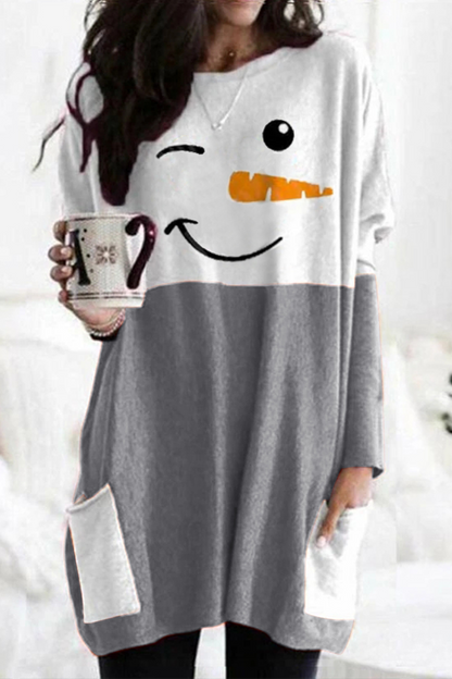 Christmas Dress Patchwork Print Women's Party