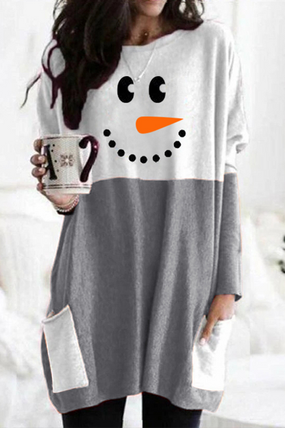 Christmas Dress Patchwork Print Women's Party