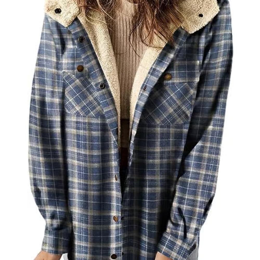 Checked autumn jacket Casual Hooded