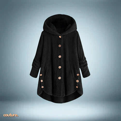 Snuggly Teddy Jacket with Buttons and Hood