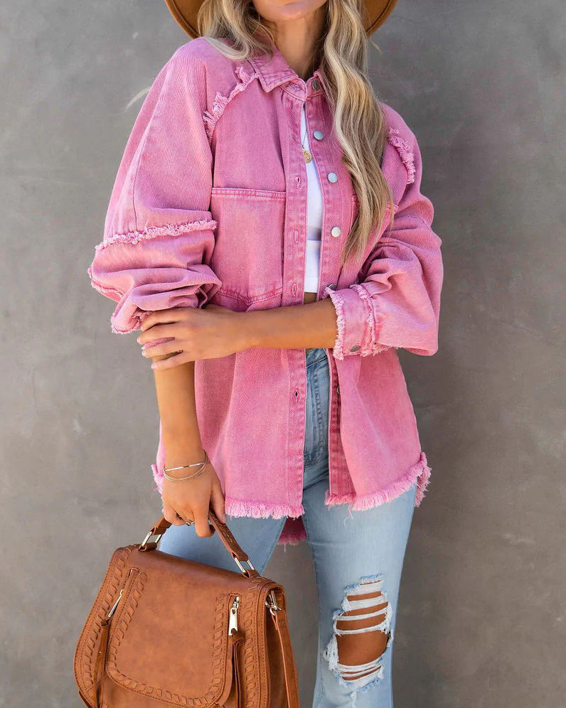 Trendy Denim Jacket Patchwork Style