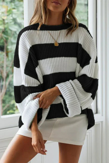 Women's Plus Size Knitted Long Sleeve Round Neck Dress