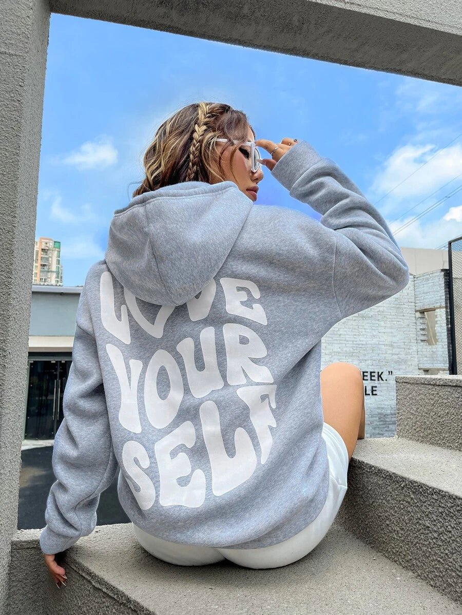 Women's Oversize Hoodie with Self-Love Print