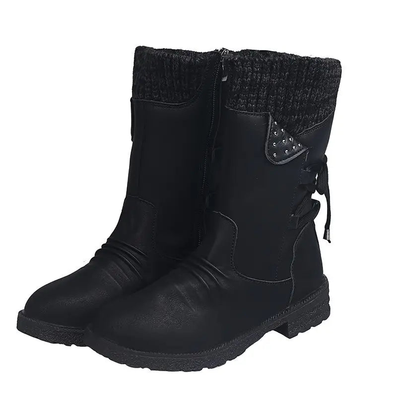 Waterproof Women's Mid-Calf Zipper Boots