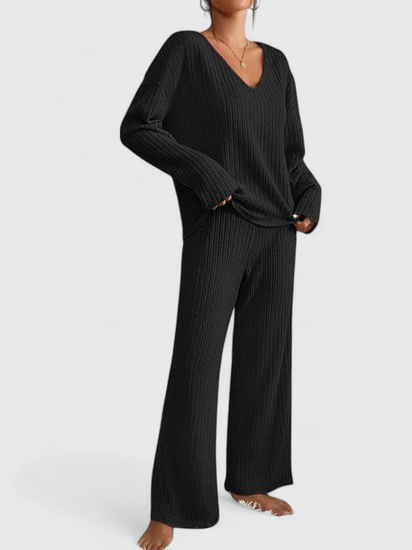 Women's Loungewear Set Ribbed Knit Pants Comfortable