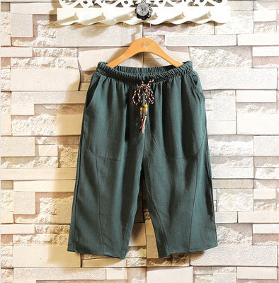 Men's Linen Trousers Comfortable Elastic Casual