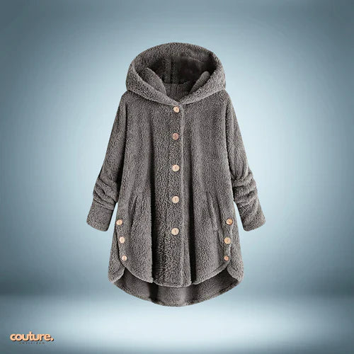 Snuggly Teddy Jacket with Buttons and Hood