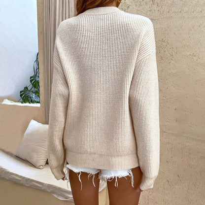 Stilvoller Strickpullover Weich Gemütlich - IdealeKleiden