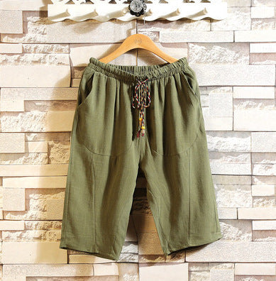 Men's Linen Trousers Comfortable Elastic Casual