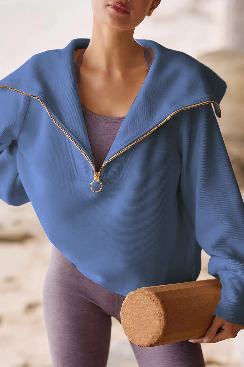 Elegant Women's Jumpers Turn-down Collar Modern