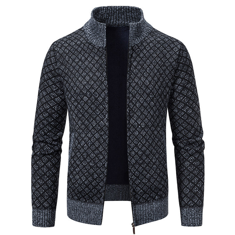 Stylish Men's Checkered Jacket with Zipper