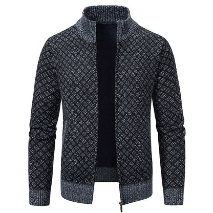 Stylish Men's Checkered Jacket with Zipper