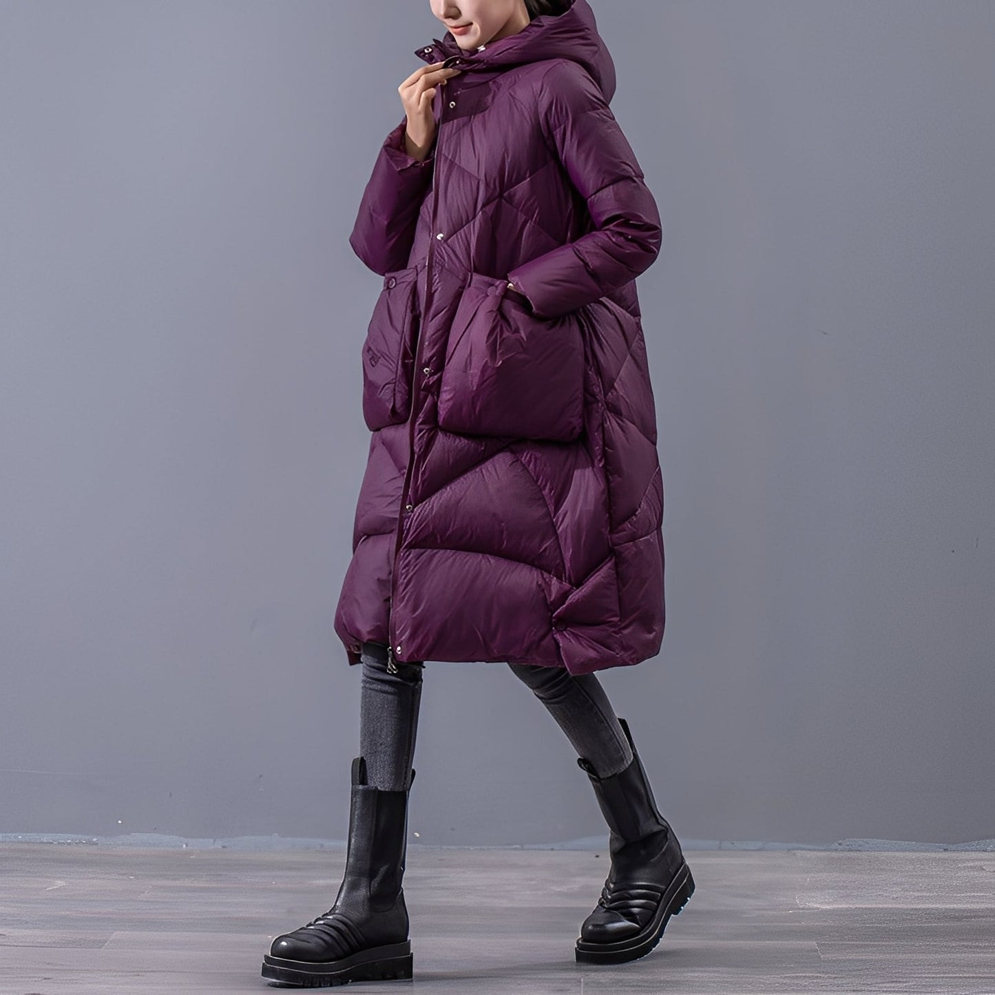 Women's Hooded Coat Large Pockets Comfortable
