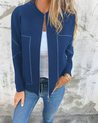 Women's Sporty Zip-Up Bomber Jacket