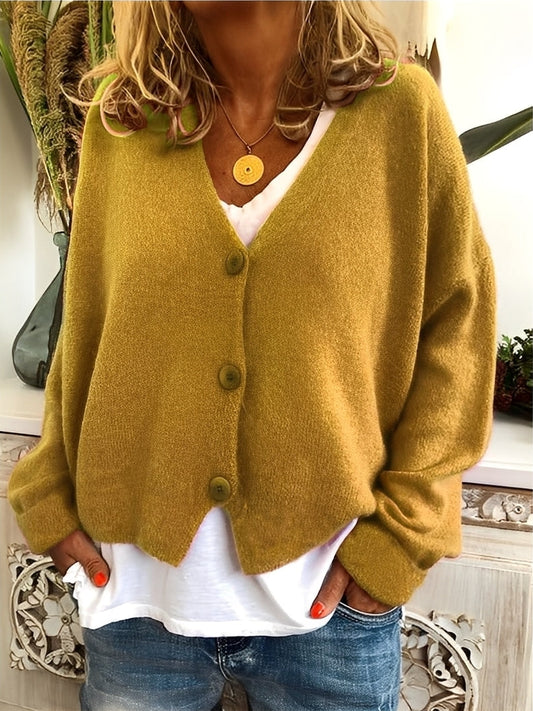 Modischer Cardigan Damen Lässig Knopfverschluss - IdealeKleiden