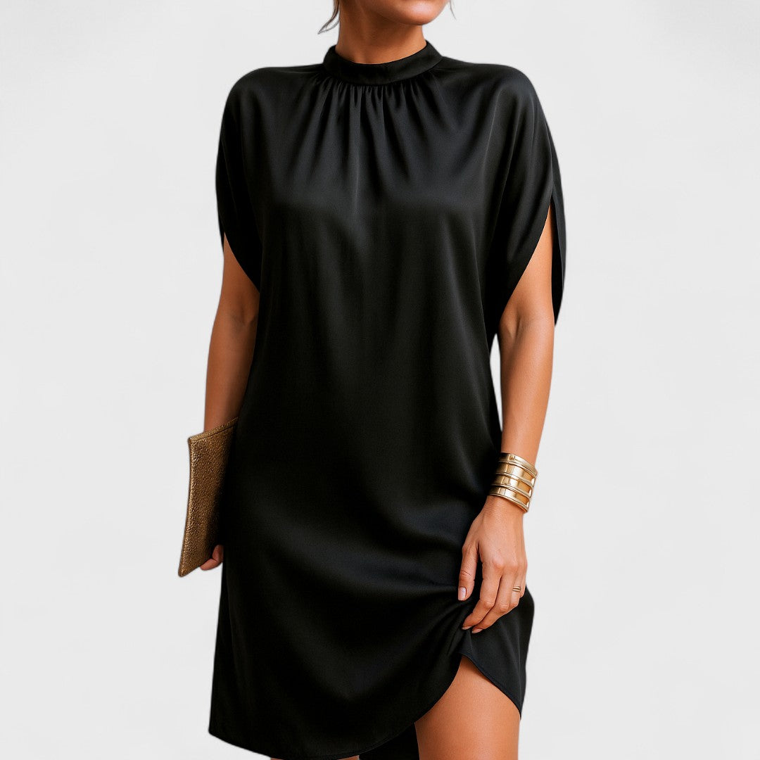 Damen Minikleid locker Halskragen Trendy - IdealeKleiden