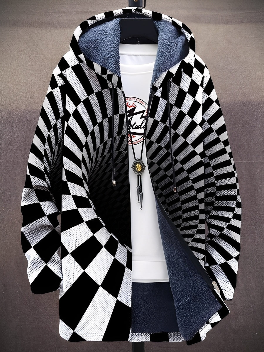 Stylish Hooded Jacket for Men Modern Printed