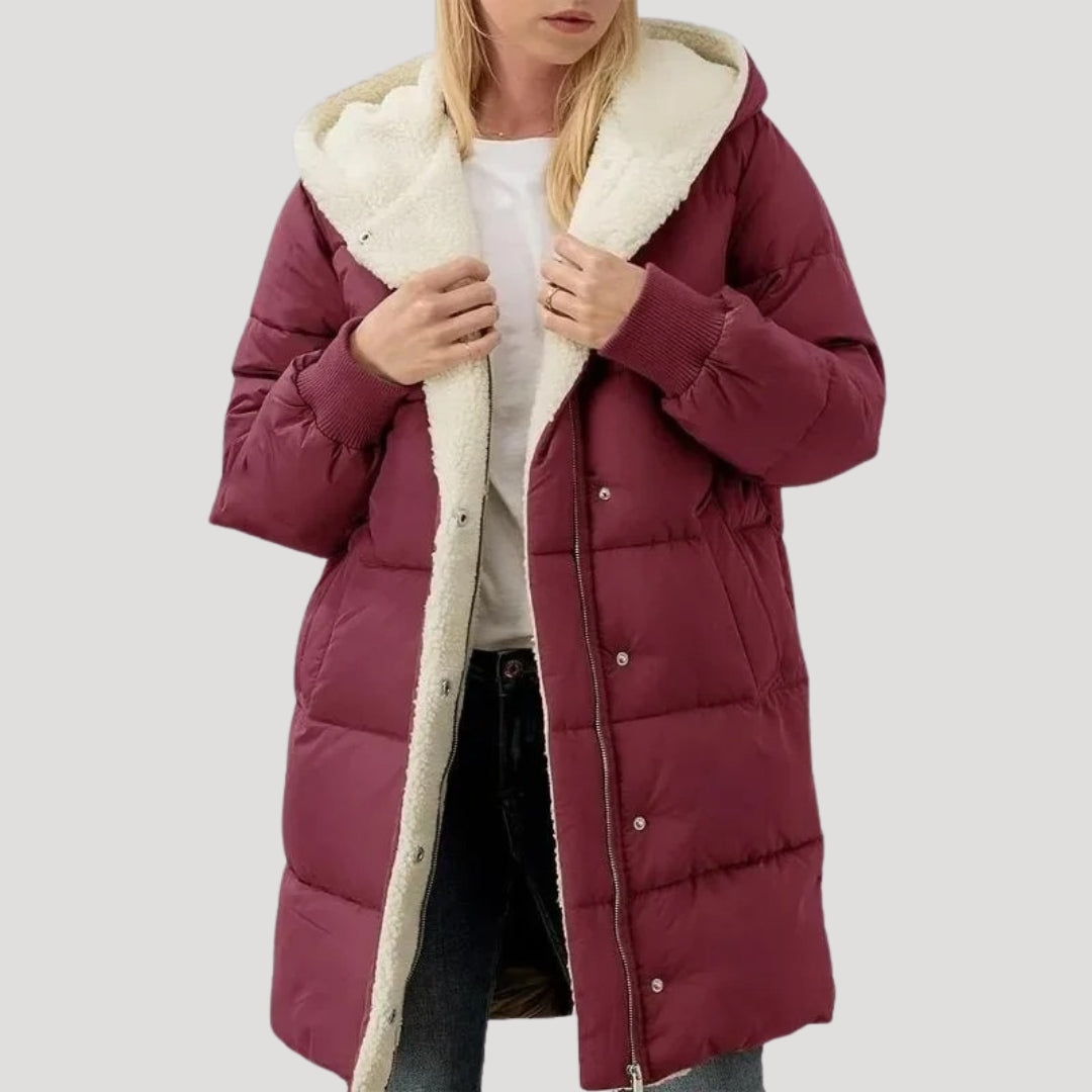 Women's Quilted Winter Coat Hood Warm