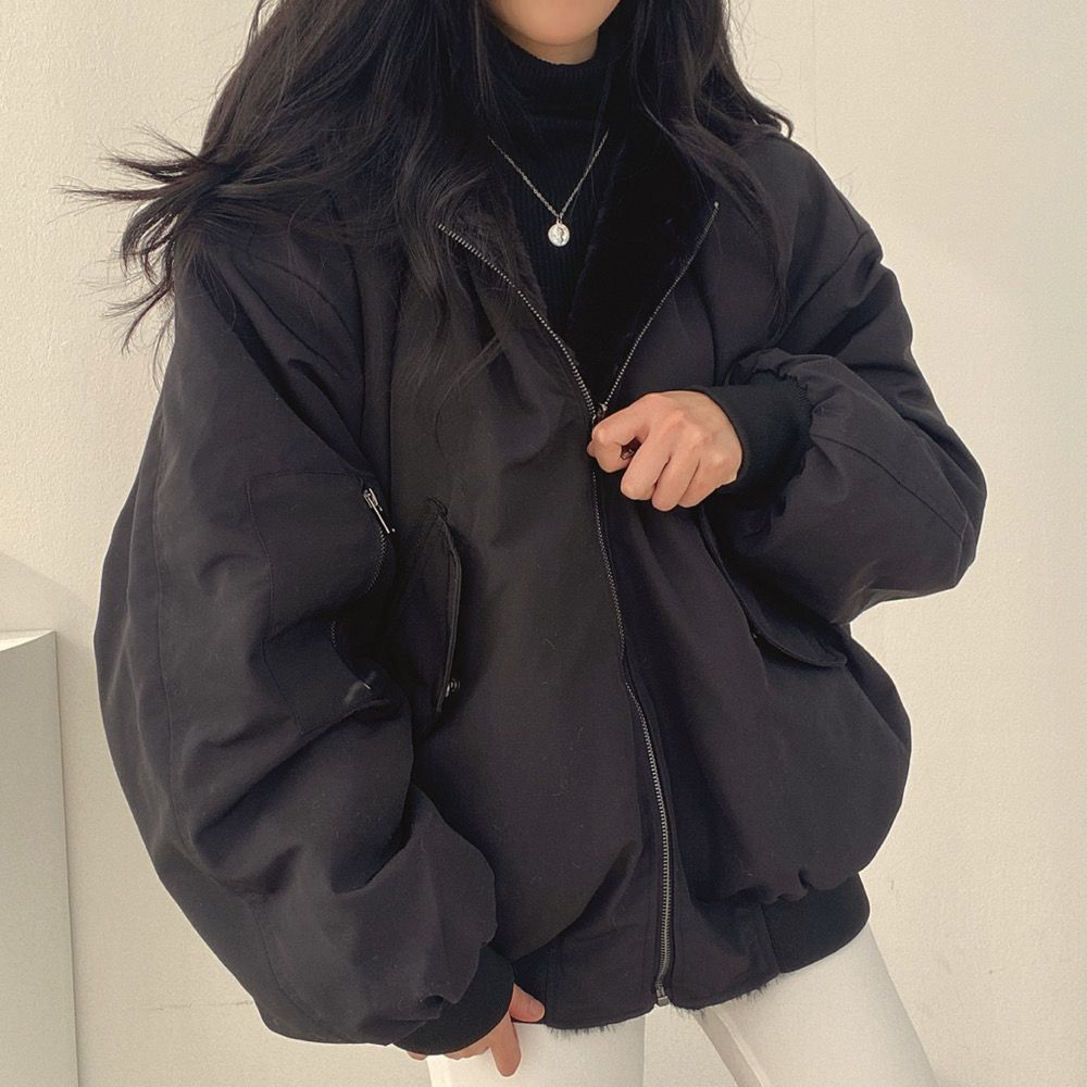 Oversized Zip-Up Jacket Comfortable Oversized