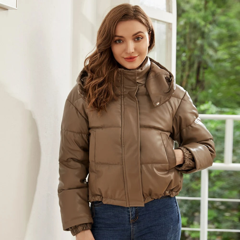 Fashionable Quilted Jacket for Women with Hood