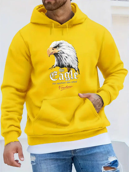 Men's Trendy Eagle Motif Hoodie