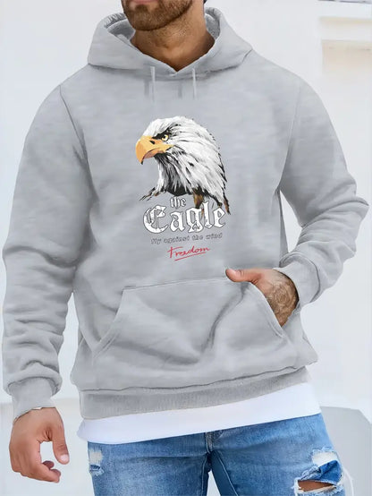 Men's Trendy Eagle Motif Hoodie