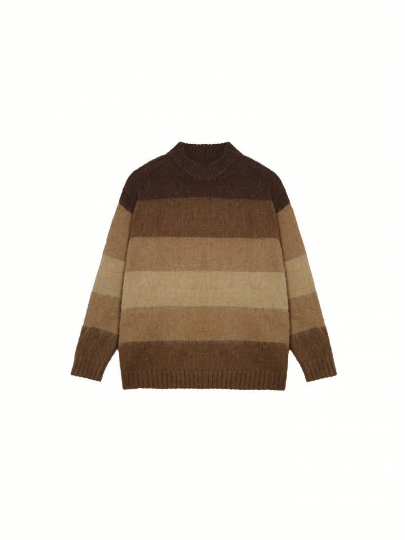 Men's Crew Neck Color Block Sweater